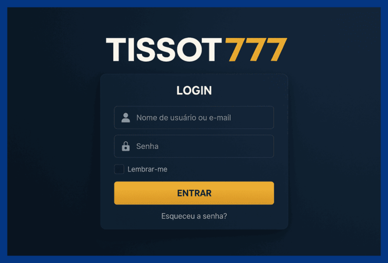 Criar uma nova Conta no plataforma TISSOT777